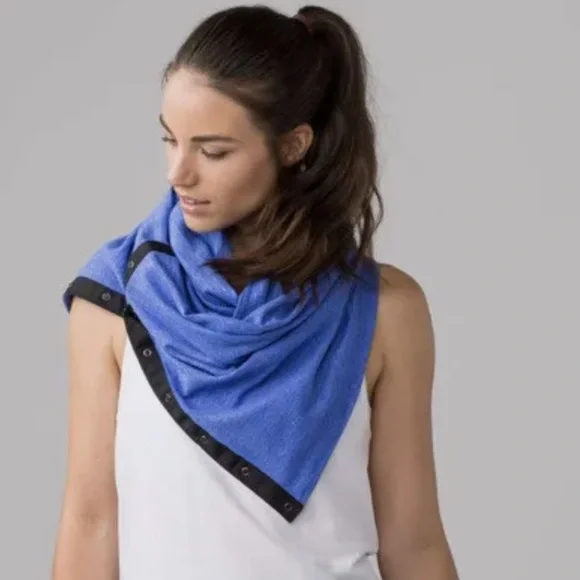 Lululemon Vinyasa scarf rulu mini check Pique heathered sprinkler Blue - Picture 8 of 10